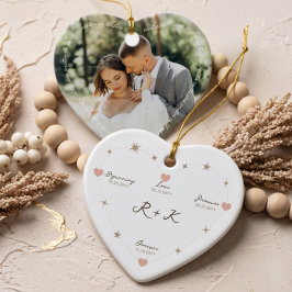 結婚式 新婚 ウェディングフォト ハートの星座 セラミックオーナメント
