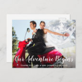 結婚式 新婦 新郎の冒険に感謝 ポストカード (正面/裏面)