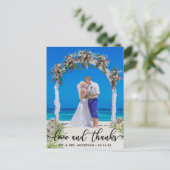 結婚式 新婦 新郎 フォト 愛と感謝 ポストカード (スタンド正面)