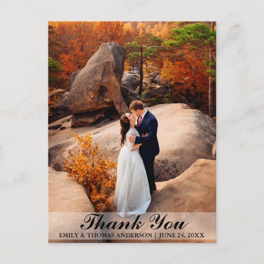 結婚式 新婦 新郎 感謝の気持ち フォト ポストカード B (正面)