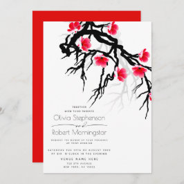 結婚式 | 日本の桜の枝 花 招待状