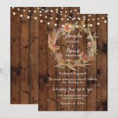 結婚式 木の秋の恋のリース パーティー招待状 招待状 (正面/裏面)