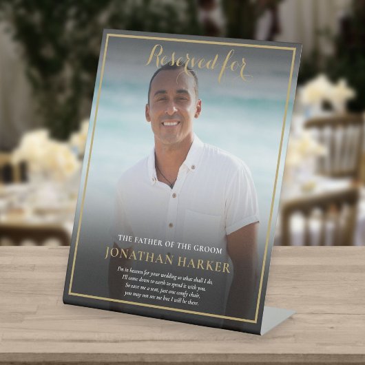 結婚式 父の写真 席を確保 結婚記念品 台座サイン