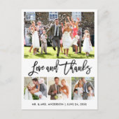 結婚式 現代のブラシスクリプト 愛に感謝 4枚の写真 ポストカード