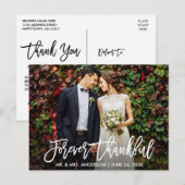 結婚式 現代の筆ブラシスクリプト 永遠に感謝の写真 ポストカード (正面/裏面)