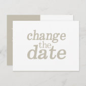 結婚式 現代 ミニマル 変更のお知らせ 案内ポストカード (正面/裏面)