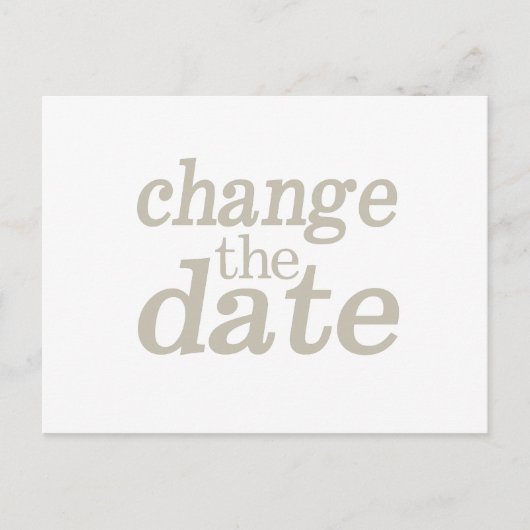 結婚式 現代 ミニマル 変更のお知らせ 案内ポストカード (正面)
