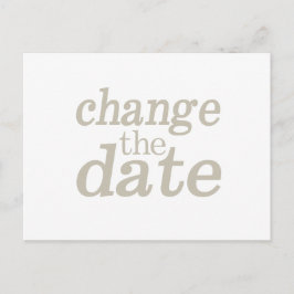 結婚式 現代 ミニマル 変更日 案内ポストカード
