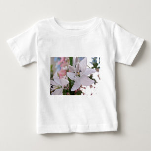 結婚式 白い ユリ 花 フラワー フラワーリング 愛 ヴァイン ベビーTシャツ