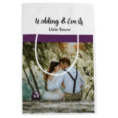 結婚式 紫と白 ミディアムペーパーバッグ (正面)