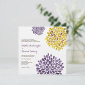 結婚式 紫と黄色の花が咲く 招待状 (スタンド正面)