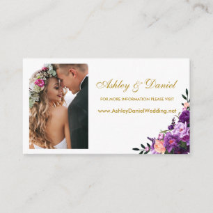 結婚式 紫の花 フォト ウェブサイト 挿入カード エンクロージャーカード