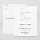 結婚式 結婚 ミニマリスト カリグラフィー スクリプト 案内ポストカード (正面/裏面)