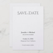 結婚式 結婚 ミニマリスト 筆記体 セーブザデート (正面/裏面)