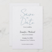 結婚式 結婚 ミニマリスト 筆記体 セーブザデート (正面/裏面)