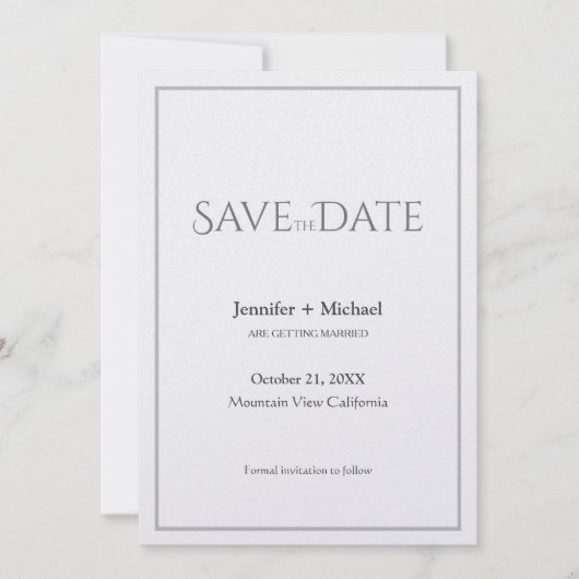 結婚式 結婚 ミニマル カリグラフィー スクリプト セーブザデート (正面)