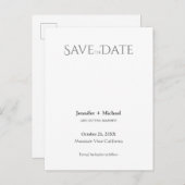 結婚式 結婚 ミニマル カリグラフィー スクリプト 案内ポストカード (正面/裏面)