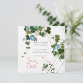 結婚式 結婚 ミニマル カリグラフィー フローラル 案内状 (スタンド正面)