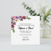 結婚式 花のスクエア カード ご招待カード ベクター (スタンド正面)