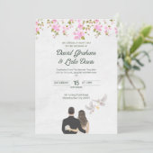 結婚式 花の招待状 花嫁/花婿 招待状 (スタンド正面)