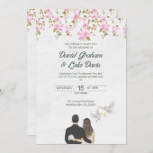 結婚式 花の招待状 花嫁/花婿 招待状 (正面/裏面)