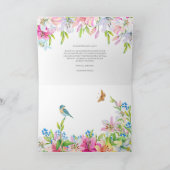 結婚式。花はユリと鳥 サンキューカード (内部)