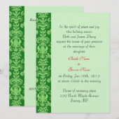 結婚式、 花嫁の両親からの招待状。 招待状 (正面/裏面)