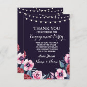 結婚式 花 ギフト カード ネイビー ピンク (正面/裏面)