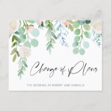 結婚式 計画変更 ウォーターカラー フラワー グリーン