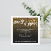 結婚式 計画変更 延期 ゴールド ブラック 招待状 (スタンド正面)