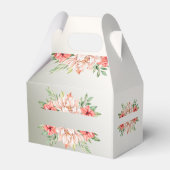 結婚式 贈り物 ピンク オレンジ 花 葉 フェイバーボックス (裏面サイド)