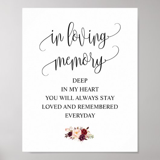 結婚式 追悼メモリアルテーブルサイン ポスター (正面)