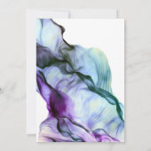 結婚式 | 鮮やかなターコイズインディゴ抽象インク 招待状 (裏面)