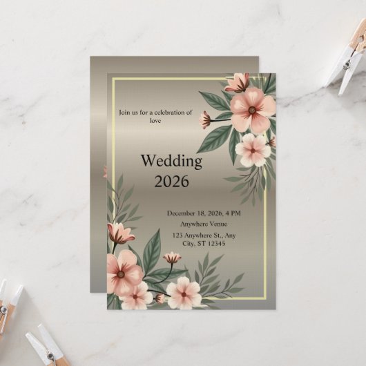 結婚式 2026 招待状 (正面/裏面インサイチュ)