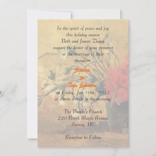 結婚式、 bride's parents invitation 招待状 (正面)