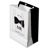 結婚式 Mr. & Mrs. ブラック＆ホワイト ミディアムペーパーバッグ (正面アングル)