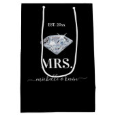 結婚式 Mr. & Mrs. ブラック＆ホワイト ミディアムペーパーバッグ (裏面)