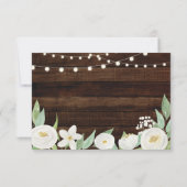 結婚式 RSVP ウッド カード - 田舎風の花の招待状 (裏面)