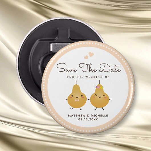 結婚式 Save The Date かわいい Mr & Mrs カートゥーン カップル 栓抜き