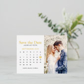 結婚式 Save the Date カレンダー写真 箔招待状ポストカード (立ち正面)