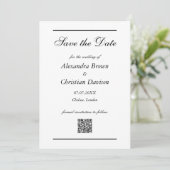 結婚式 Save The Date シンプルQRコード＆写真裏面 招待状 (スタンド正面)