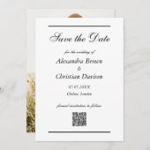 結婚式 Save The Date シンプルQRコード＆写真裏面 招待状 (正面/裏面)