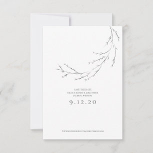 結婚式 Save the Date ミニマリスト 手描きカード