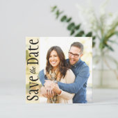 結婚式 Save The Date ミニマル ラスティック リーフ フォト 案内状 (スタンド正面)