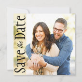 結婚式 Save The Date ミニマル ラスティック リーフ フォト 案内状 (正面)