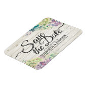 結婚式 Save The Date 多肉植物 ラスティック ウッド マグネット (左側)