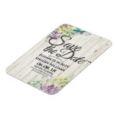 結婚式 Save The Date 多肉植物 ラスティック ウッド マグネット (左側)