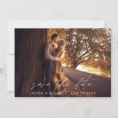 結婚式 Save the Date 手書き写真 ミニマル 招待状 (正面)