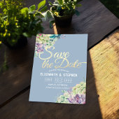 結婚式 Save The Date 水彩多肉植物デザイン セーブザデート