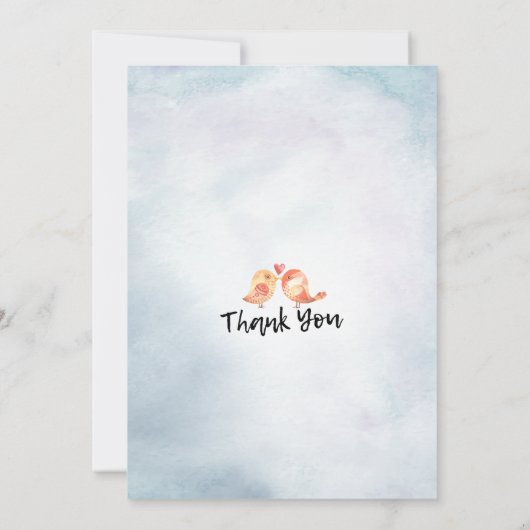 結婚式 Save The Date 水彩花と羽根 セーブザデート (裏面)